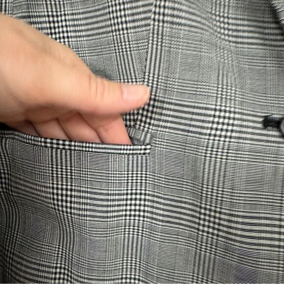 Banana Republic Black Plaid Classic Blazer Jacket Womens 4 Preppy Academia Work - Picture 6 of 8